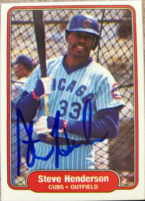 Steve Henderson Signed 1982 Fleer Baseball Card - Chicago Cubs - PastPros