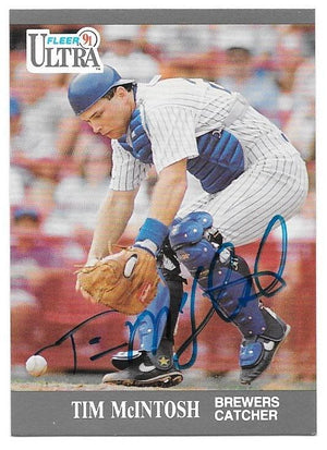 Tim McIntosh Signed 1991 Fleer Ultra Baseball Card - Milwaukee Brewers - PastPros