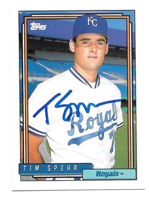 Tim Spehr Signed 1992 Topps Baseball Card - Kansas City Royals - PastPros