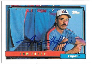 Tom Foley Signed 1992 Topps Baseball Card - Montreal Expos - PastPros