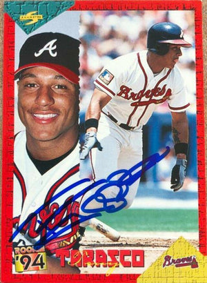 Tony Tarasco Signed 1994 Score Rookie & Traded Baseball Card - Atlanta Braves - PastPros