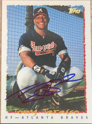 Tony Tarasco Signed 1995 Topps Baseball Card - Atlanta Braves - PastPros