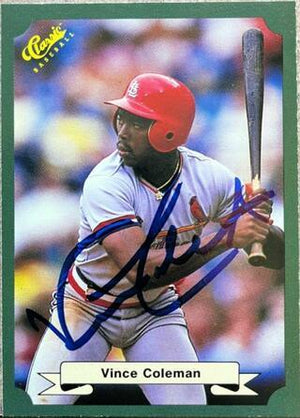 Vince Coleman Signed 1987 Classic Game Baseball Card - St Louis Cardinals - PastPros