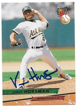 Vince Horsman Signed 1993 Fleer Ultra Baseball Card - Oakland A's - PastPros