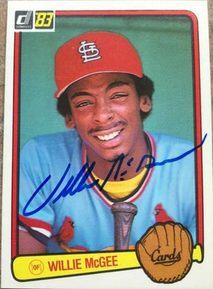 Willie McGee Signed 1983 Donruss Baseball Card - St Louis Cardinals - PastPros