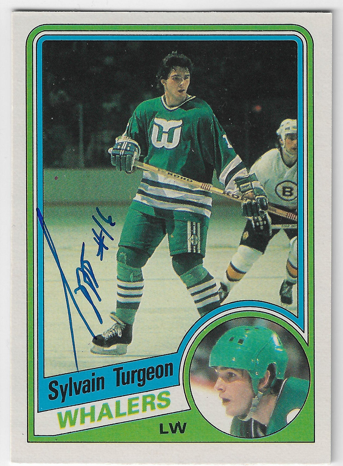 Sylvain Turgeon Signed 1984-85 O-Pee-Chee Hockey Card - Hartford Whalers - RC