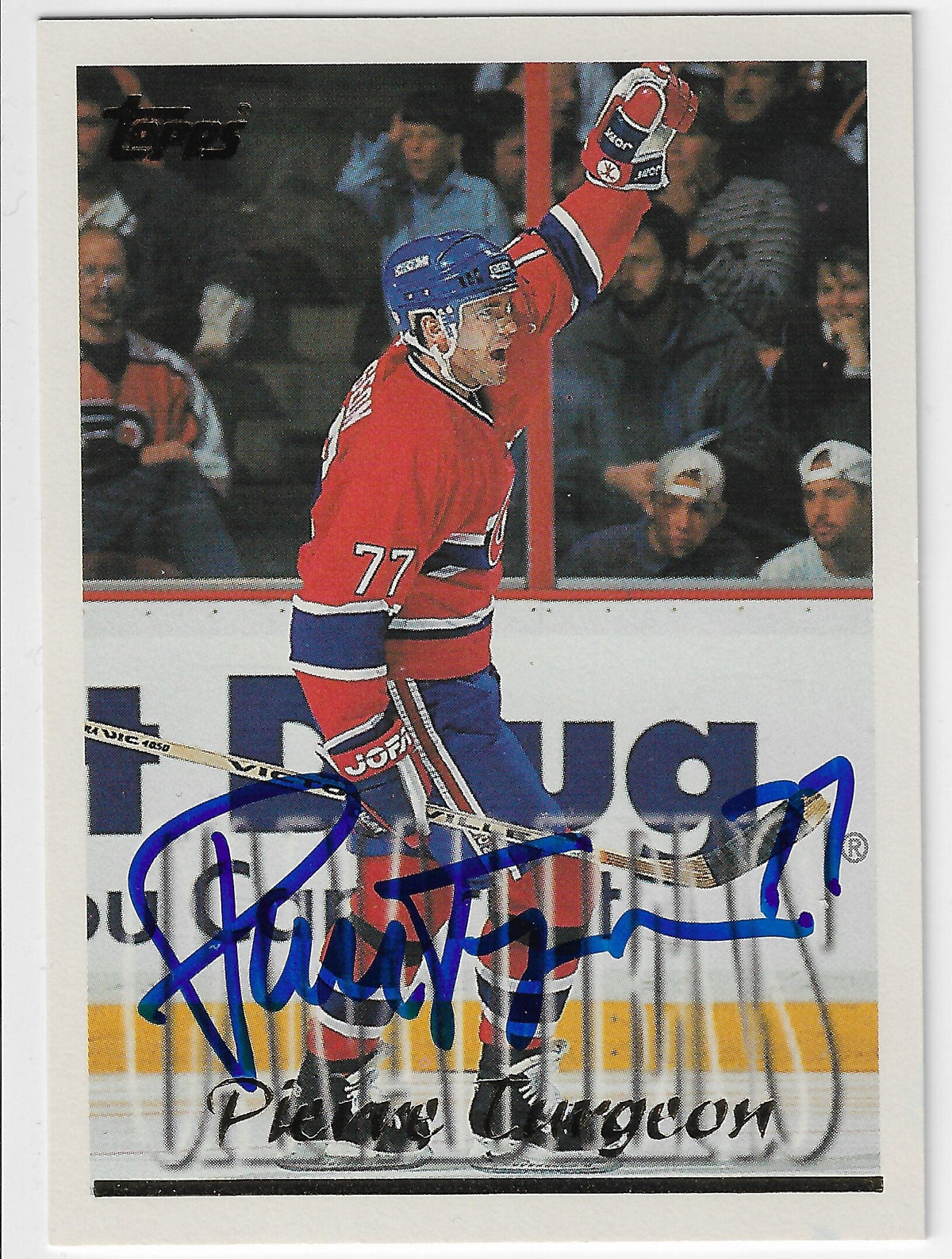 Pierre Turgeon Signed 1995-96 Topps Hockey Card - Montreal Canadiens #224