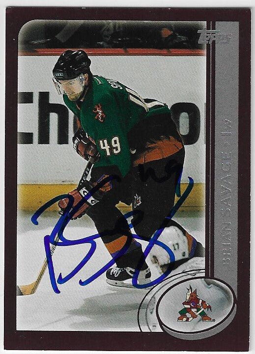 Brian Savage Signed 2002-03 Topps Hockey Card - Phoenix Coyotes