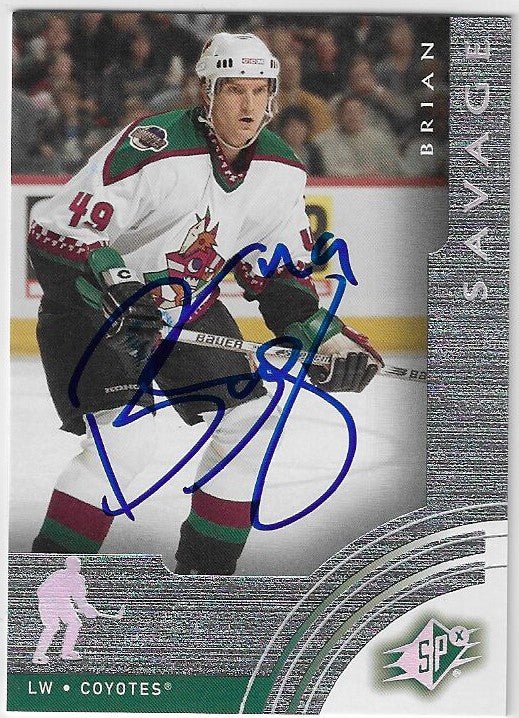 Brian Savage Signed 2001-02 SPx Update Hockey Card - Phoenix Coyotes