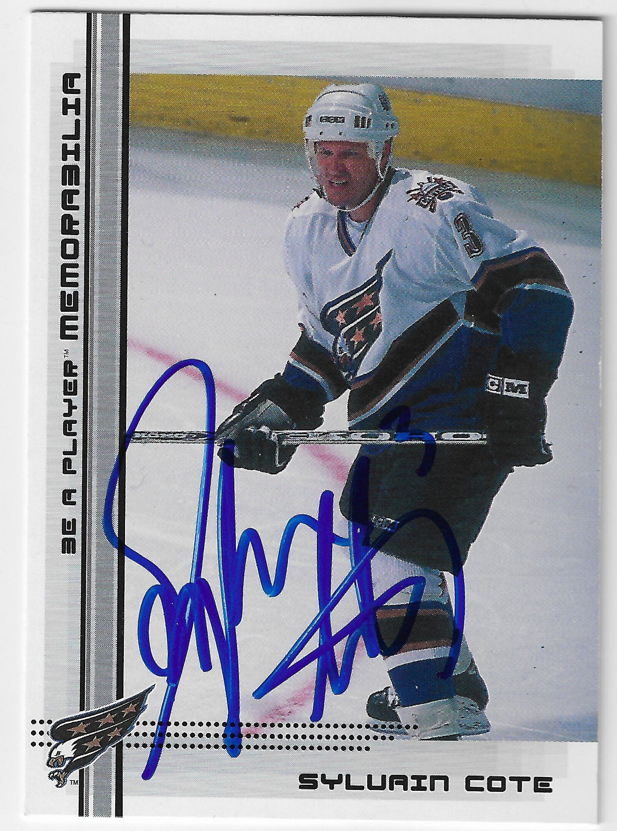 Sylvain Cote Signed 2000-01 Be A Player Memorabilia Hockey Card - Washington Capitals