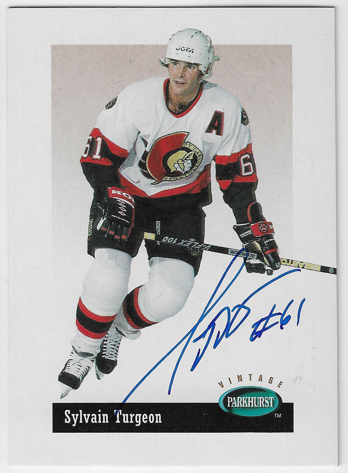 Sylvain Turgeon Signed 1994-95 Parkhurst Vintage Hockey Card - Ottawa Senators