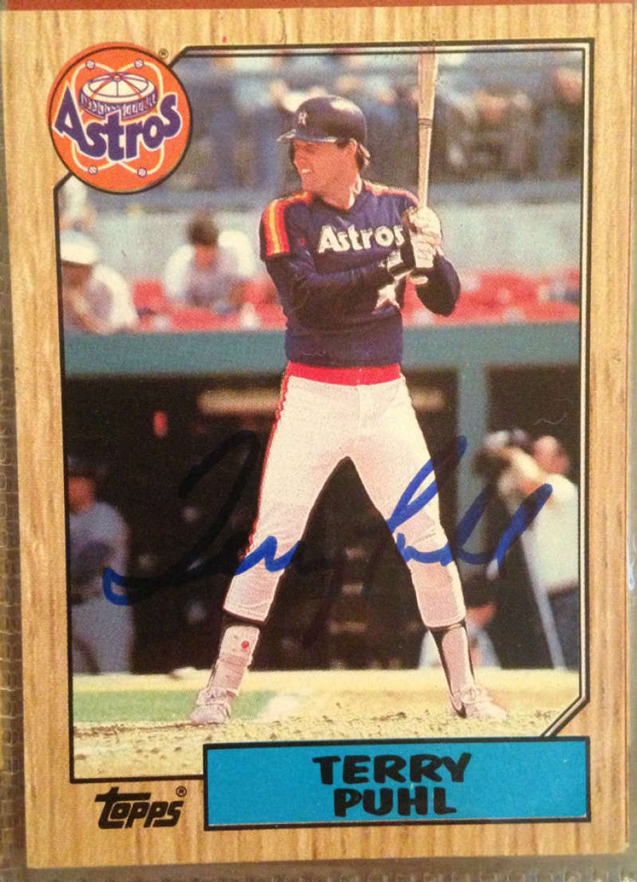 Terry Puhl Signed 1987 Topps Baseball Card - Houston Astros