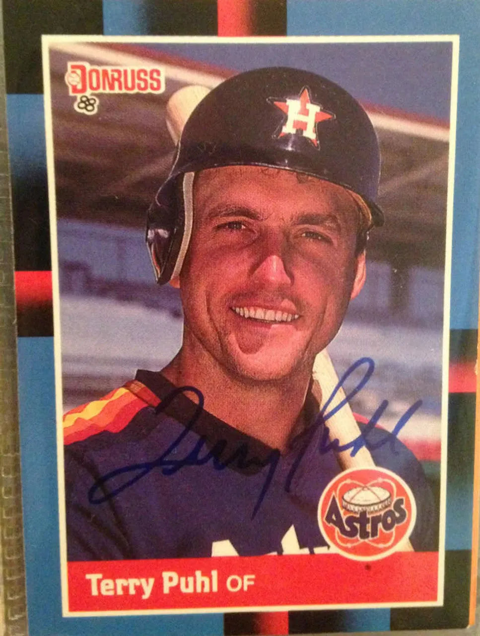 Terry Puhl Signed 1988 Donruss Baseball Card - Houston Astros