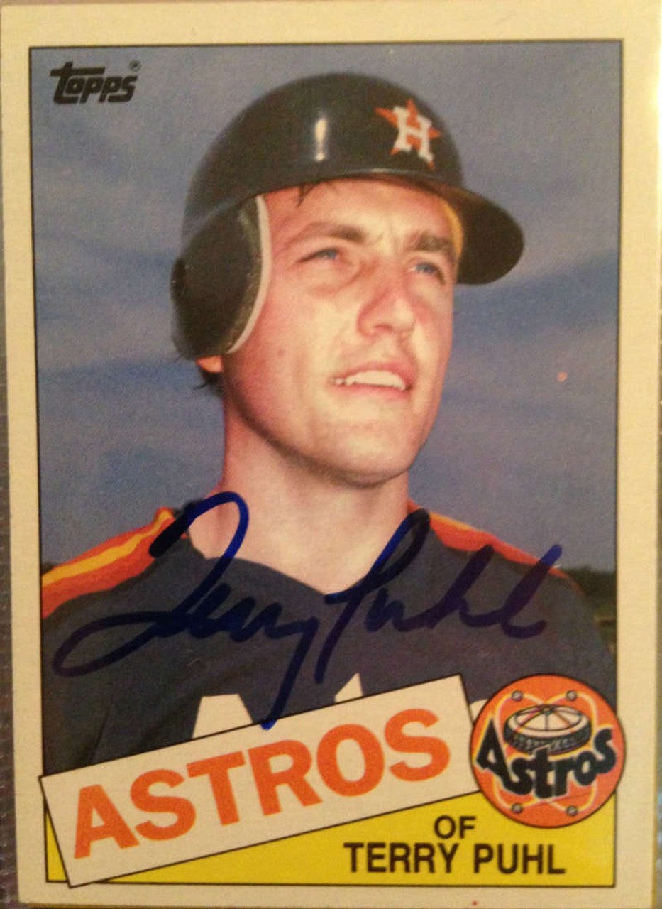 Terry Puhl Signed 1985 Topps Baseball Card - Houston Astros