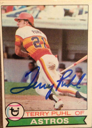 Terry Puhl Signed 1979 Topps Baseball Card - Houston Astros