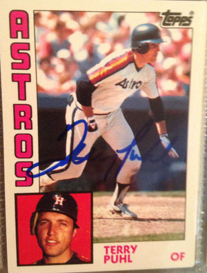 Terry Puhl Signed 1984 Topps Tiffany Baseball Card - Houston Astros