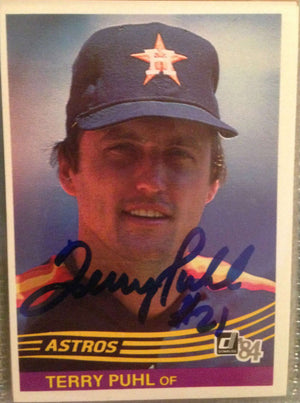 Terry Puhl Signed 1984 Donruss Baseball Card - Houston Astros