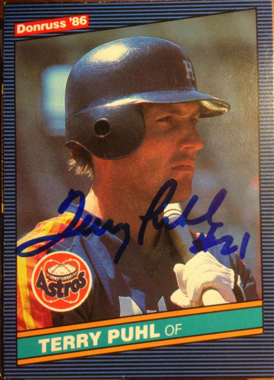 Terry Puhl Signed 1986 Donruss Baseball Card - Houston Astros
