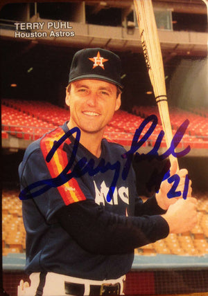 Terry Puhl Signed 1989 Mother's Cookies Baseball Card - Houston Astros