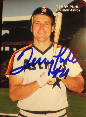Terry Puhl Signed 1988 Mother's Cookies Baseball Card - Houston Astros