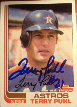 Terry Puhl Signed 1982 Topps Baseball Card - Houston Astros