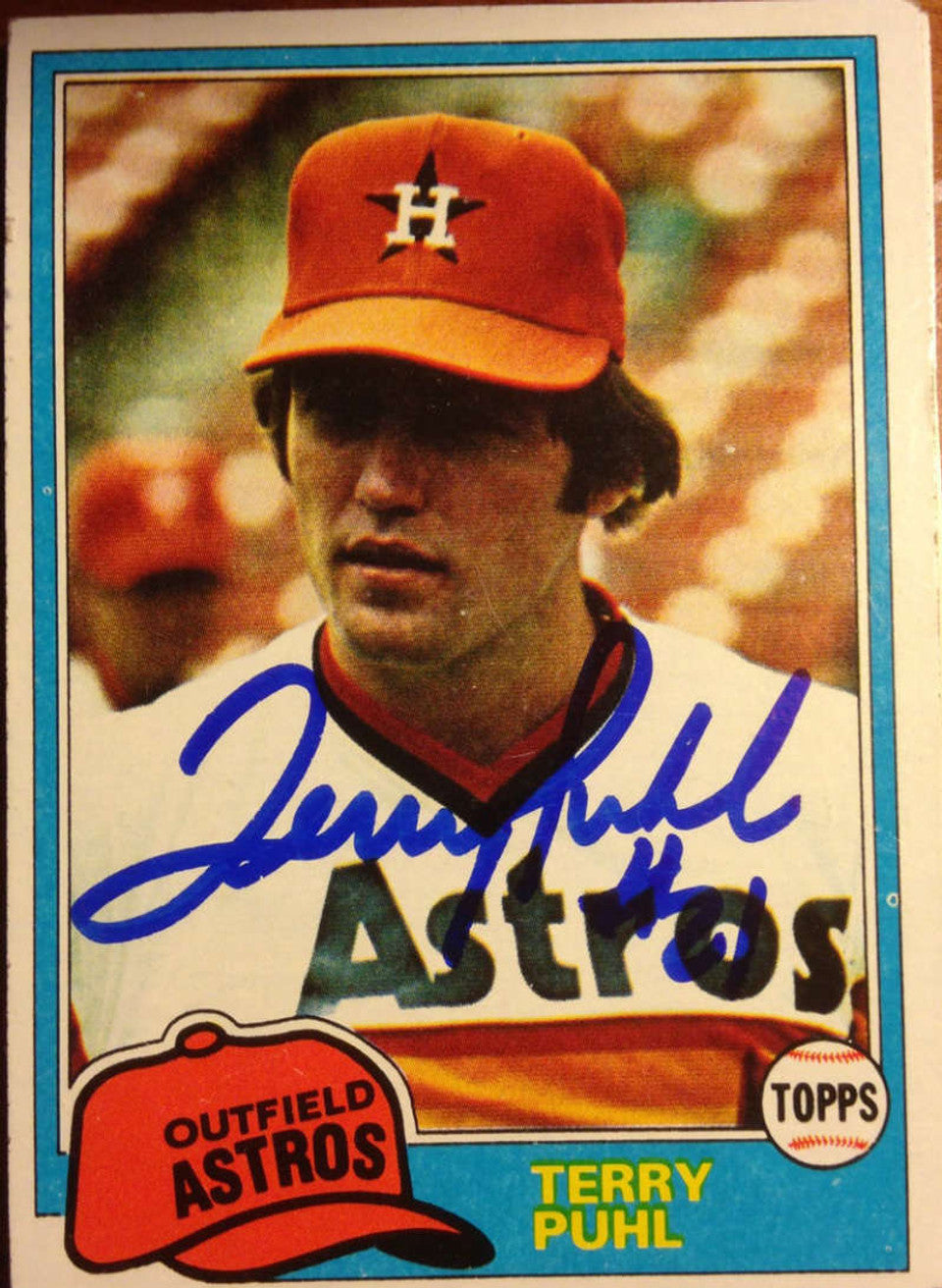 Terry Puhl Signed 1981 Topps Baseball Card - Houston Astros