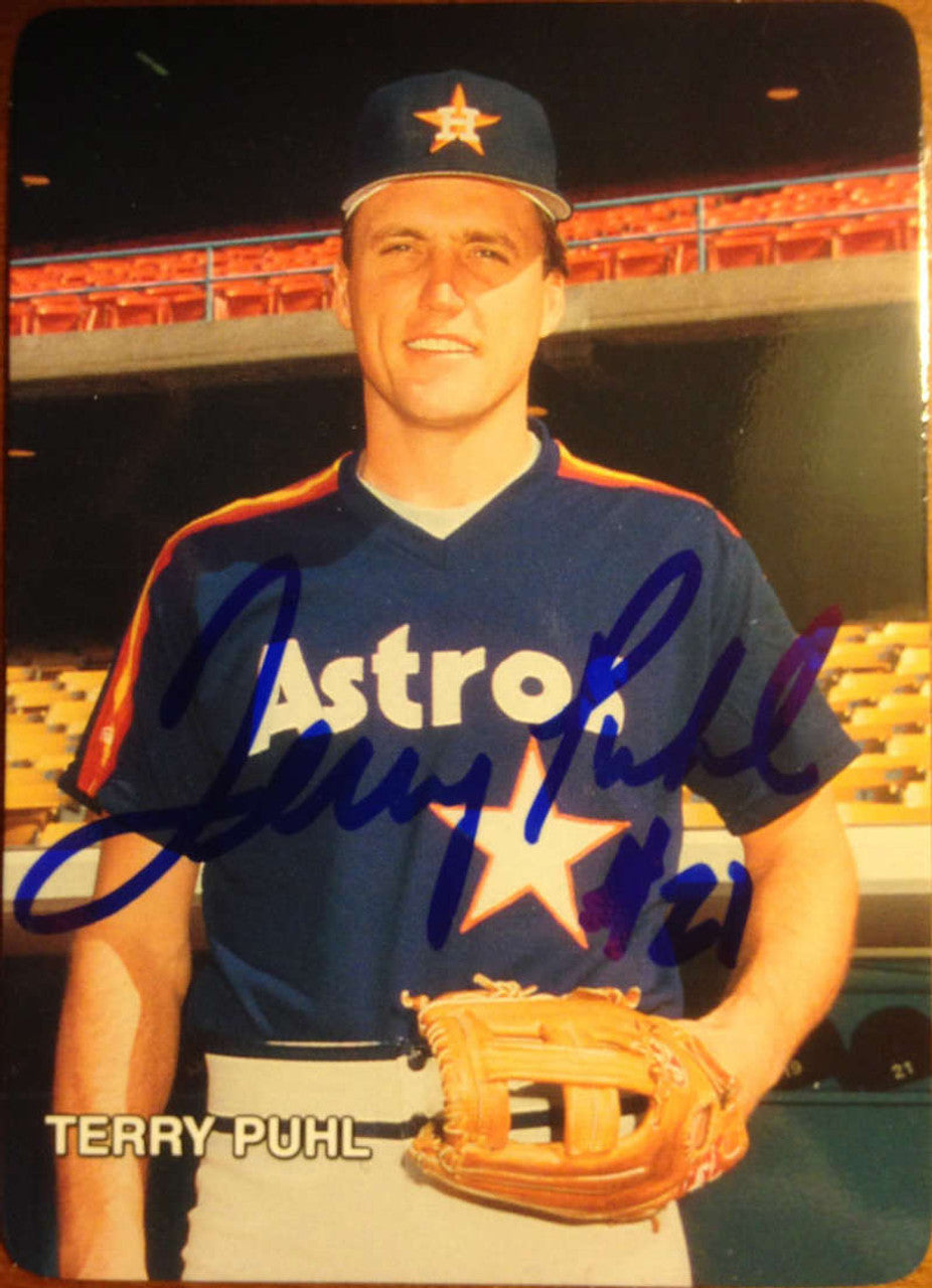 Terry Puhl Signed 1987 Mother's Cookies Baseball Card - Houston Astros