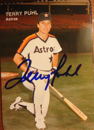 Terry Puhl Signed 1984 Mother's Cookies Baseball Card - Houston Astros