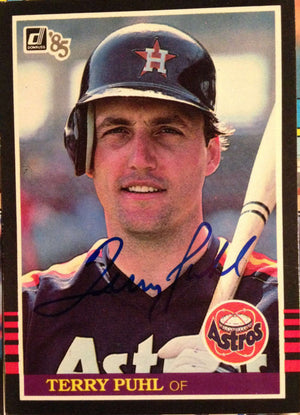 Terry Puhl Signed 1985 Donruss Baseball Card - Houston Astros