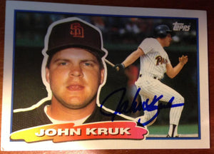 John Kruk Signed 1988 Topps Big Baseball Card - San Diego Padres