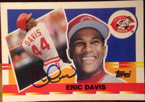 Eric Davis Signed 1990 Topps Big Baseball Card - Cincinnati Reds #72