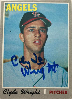 Clyde Wright Signed 1970 Topps Baseball Card - California Angels