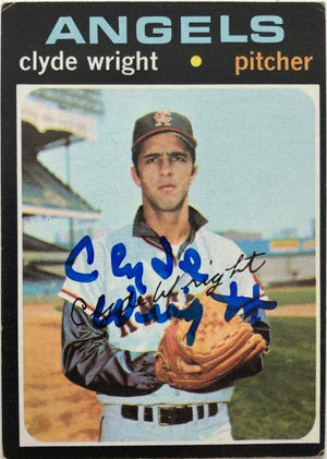 Clyde Wright Signed 1971 Topps Baseball Card - California Angels