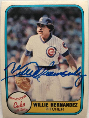 Willie Hernandez Signed 1981 Fleer Baseball Card - Chicago Cubs