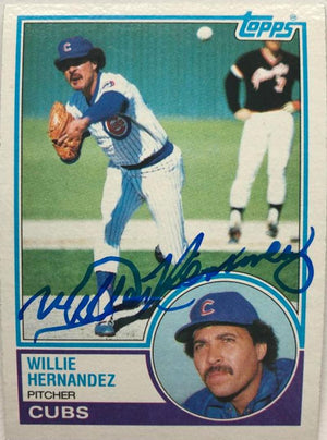 Willie Hernandez Signed 1983 Topps Baseball Card - Chicago Cubs