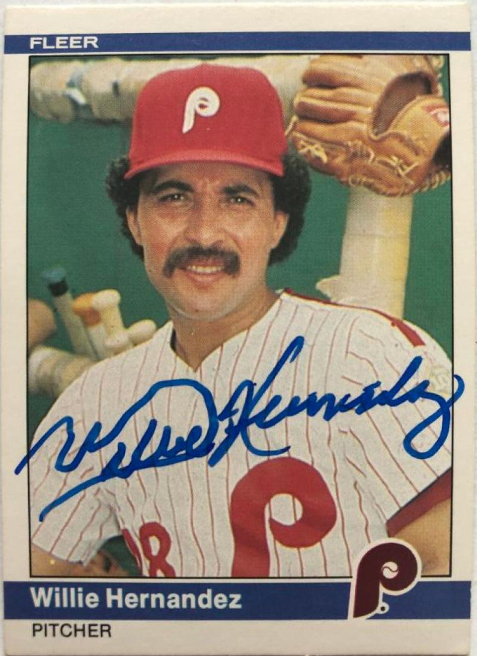 Willie Hernandez Signed 1984 Fleer Baseball Card - Philadelphia Phillies