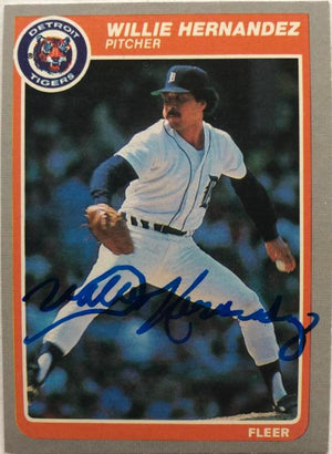 Willie Hernandez Signed 1985 Fleer Baseball Card - Detroit Tigers