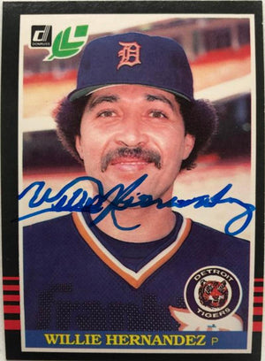 Willie Hernandez Signed 1985 Leaf Baseball Card - Detroit Tigers