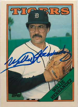 Willie Hernandez Signed 1988 Topps Tiffany Baseball Card - Detroit Tigers