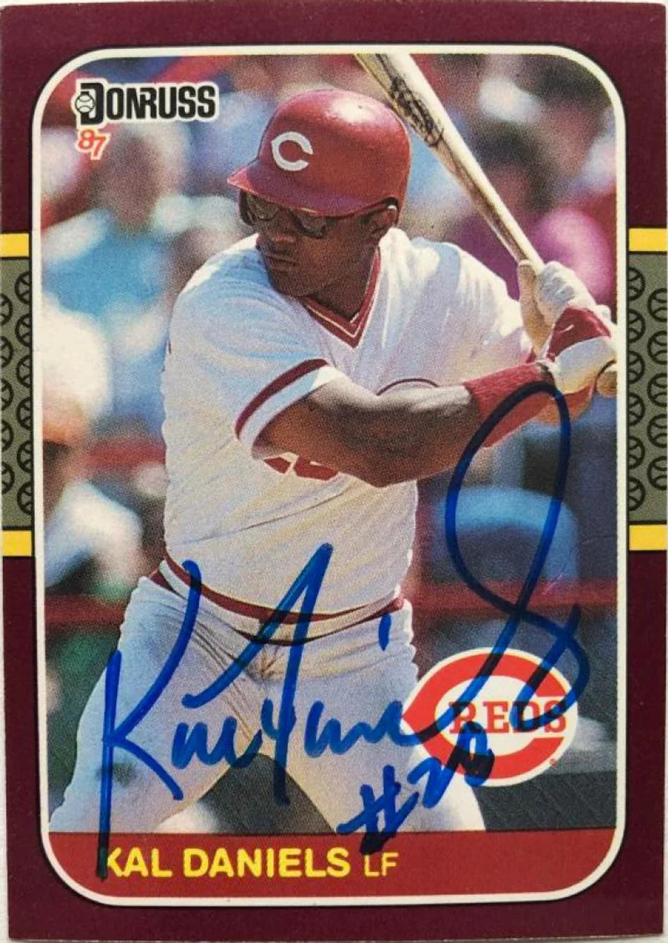 Kal Daniels Signed 1987 Donruss Opening Day Baseball Card - Cincinnati Reds