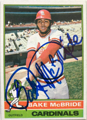 Bake McBride Signed 1976 Topps Baseball Card - St Louis Cardinals