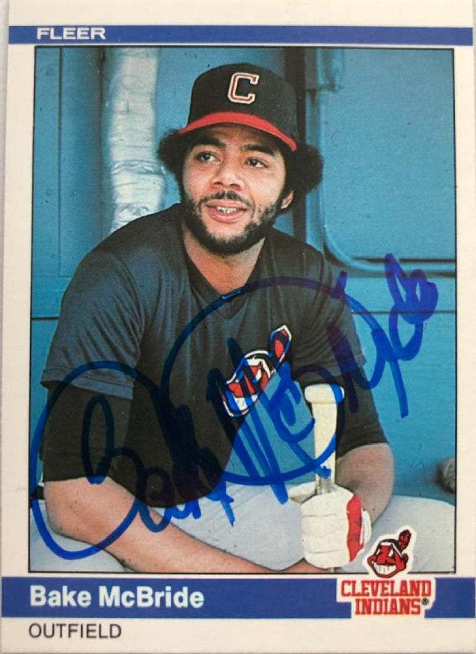 Bake McBride Signed 1984 Fleer Baseball Card - Cleveland Indians