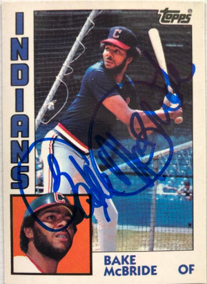 Bake McBride Signed 1984 Topps Tiffany Baseball Card - Cleveland Indians