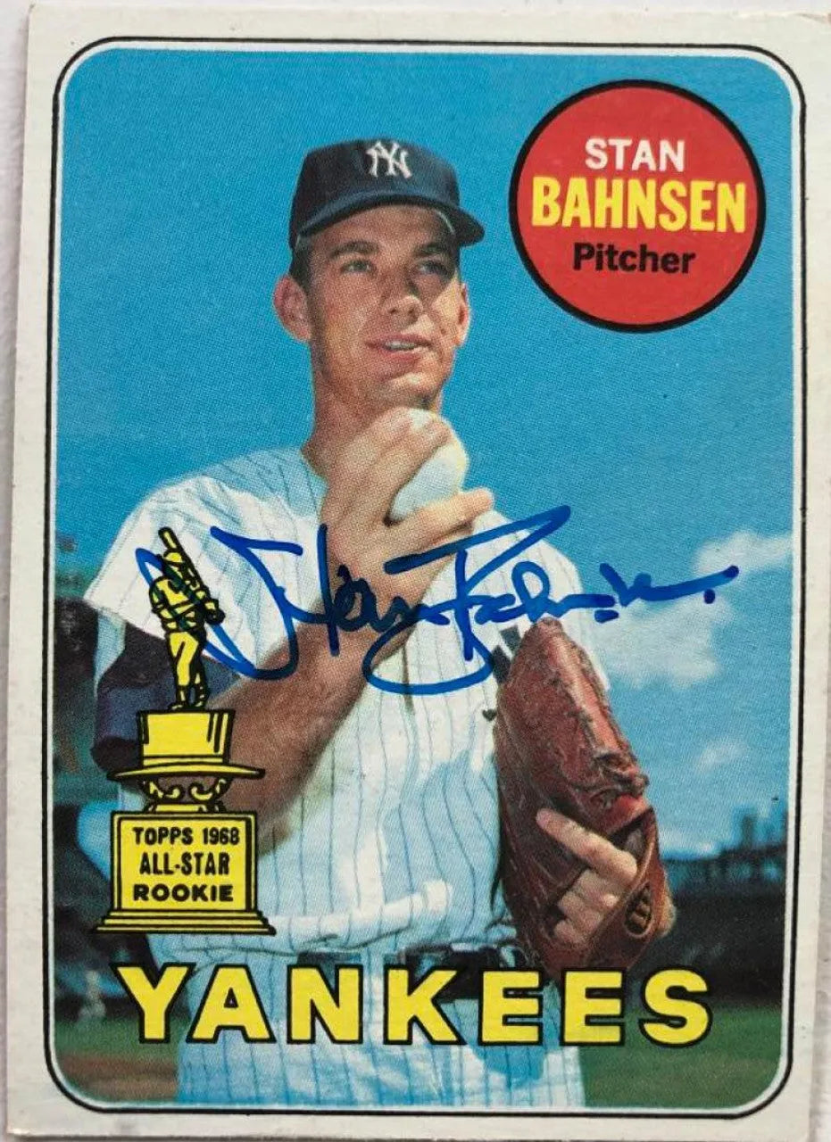 Stan Bahnsen Signed 1969 Topps Baseball Card - New York Yankees