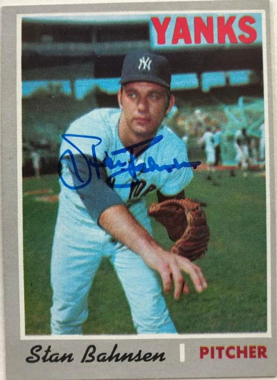 Stan Bahnsen Signed 1970 Topps Baseball Card - New York Yankees