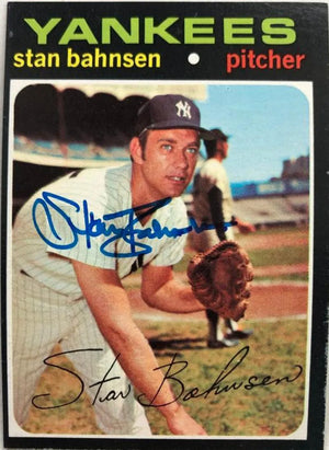 Stan Bahnsen Signed 1971 Topps Baseball Card - New York Yankees