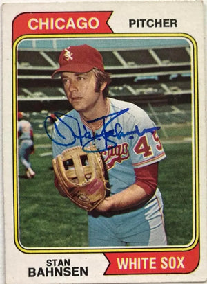 Stan Bahnsen Signed 1974 Topps Baseball Card - Chicago White Sox