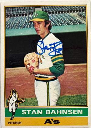 Stan Bahnsen Signed 1976 Topps Baseball Card - Oakland A's