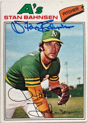 Stan Bahnsen Signed 1977 Topps Baseball Card - Oakland A's