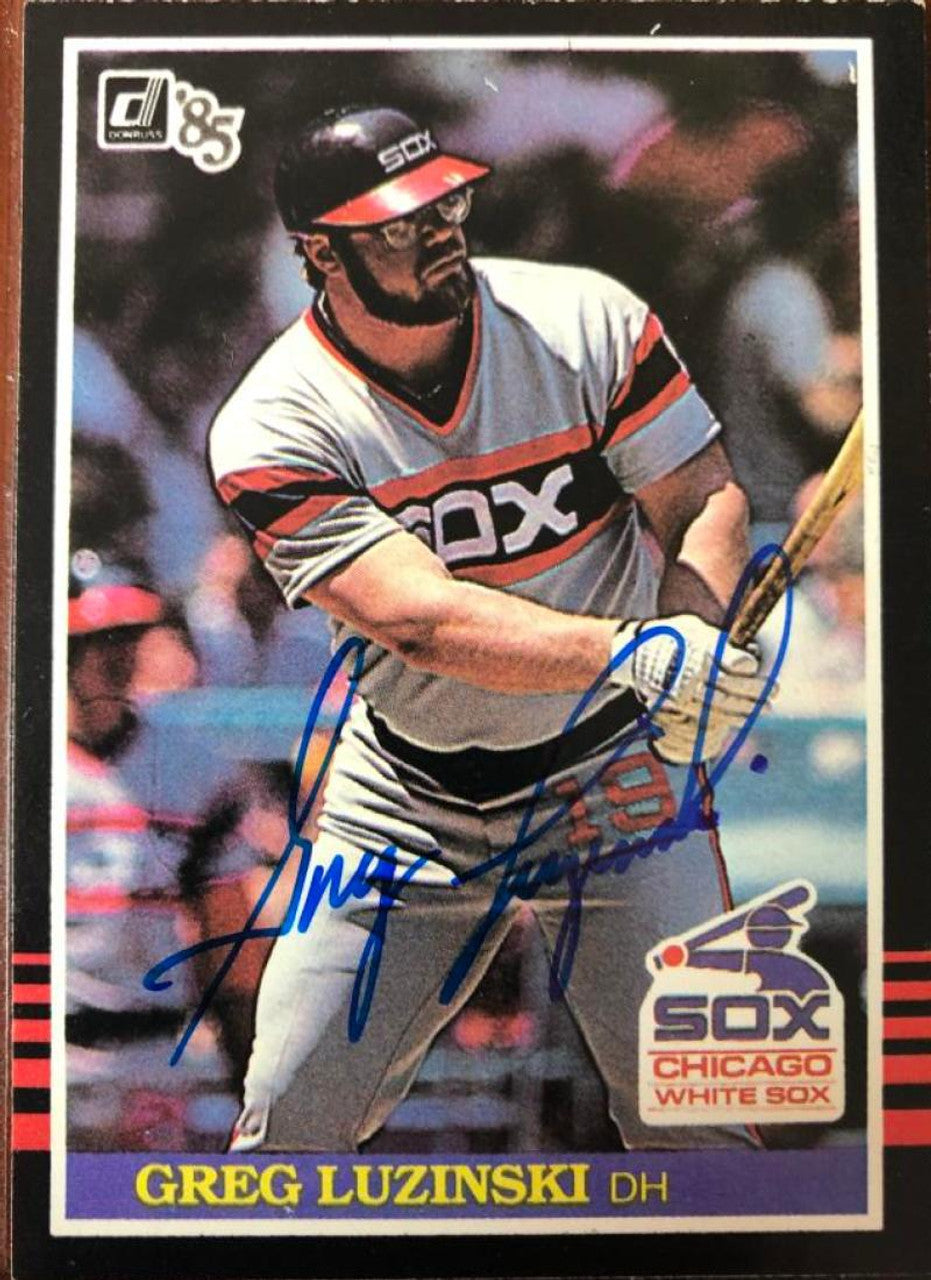 グレッグ・ルジンスキーが署名した 1985 年ドンラス ベースボールカード - シカゴ・ホワイトソックス